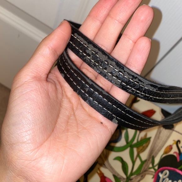 Sakroots Coated Canvas Peace/Bird Multicolored Floral Print Tote Bag, Sz M - Picture 3 of 6